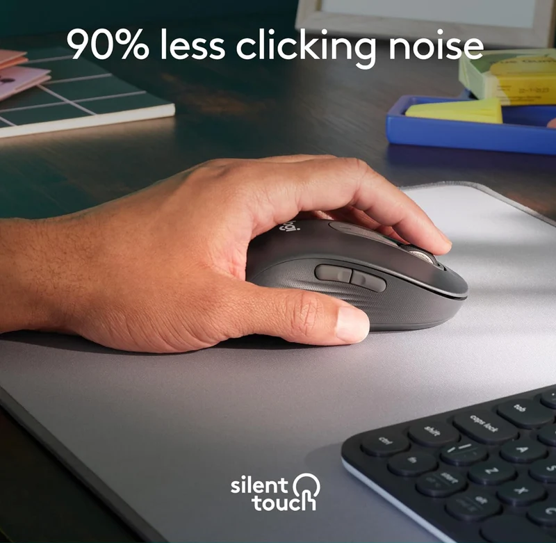 Logitech Wireless Mouse Signature M650 L Full Size - Large Hands, 2-Year Battery, Silent Clicks, Customizable Buttons, Bluetooth, PC/Mac/Chromebook - Graphite, Left-Handed, Large