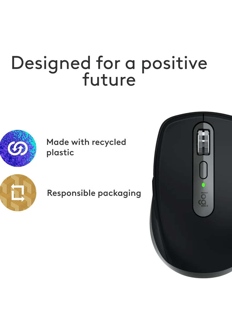 Logitech MX Anywhere 3S for Mac, Compact Wireless Bluetooth Mouse, 8K DPI Any-Surface Tracking, Quiet Clicks, USB C, Wireless Mouse for MacBook Pro, MacBook Air, iMac, iPad - Space Grey