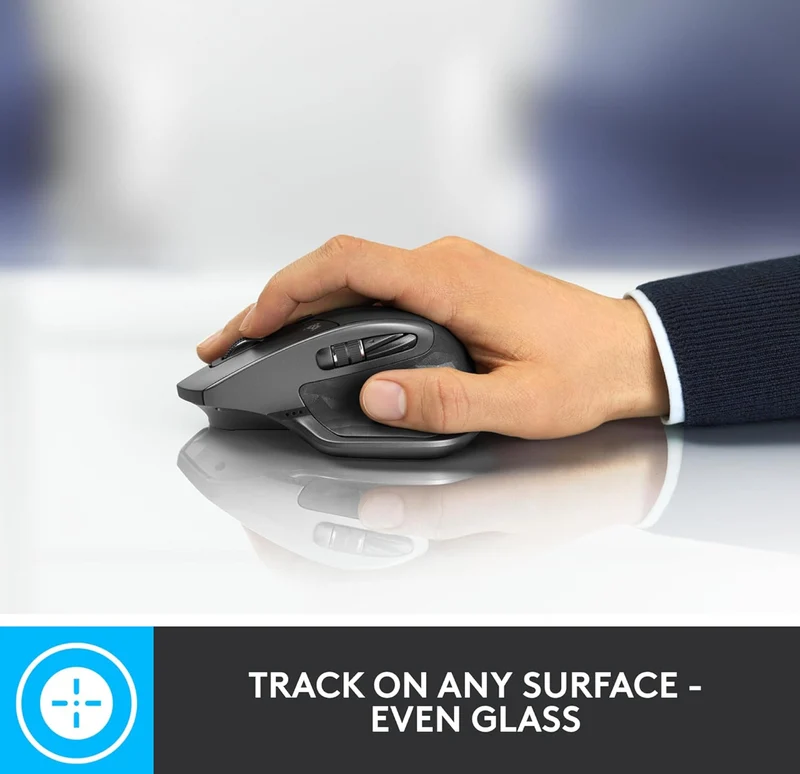 Logitech MX Master 2S Bluetooth Edition Wireless Mouse – Use on Any Surface, Hyper-Fast Scrolling, Ergonomic, Rechargeable, Control Up to 3 Apple Mac and Windows Computers - Graphite