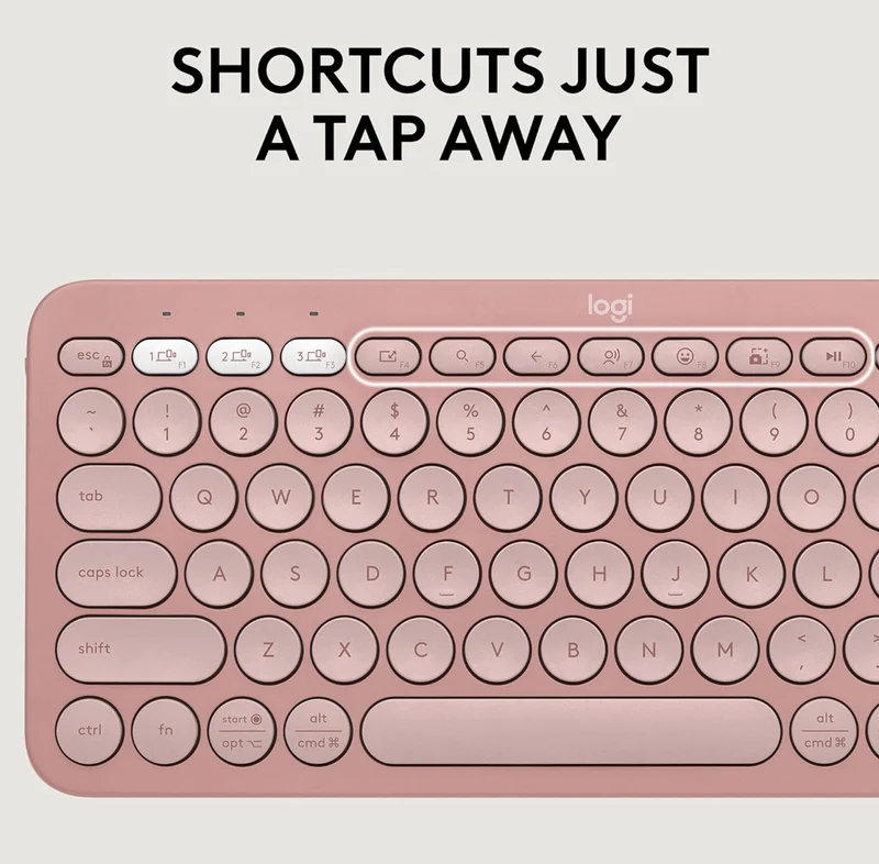 Logitech Pebble 2 Combo, Wireless Keyboard and Mouse, Quiet and Portable, Customizable, Logi Bolt, Bluetooth, Easy-Switch for Windows, macOS, iPadOS, Chrome - Tonal Rose