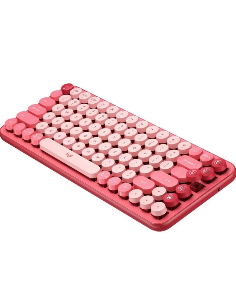 Logitech POP Mechanical Wireless Keyboard with Customizable Emoji Keys, Durable Compact Design, Bluetooth or USB Connectivity, Multi-Device, OS Compatible - Heartbreaker Rose