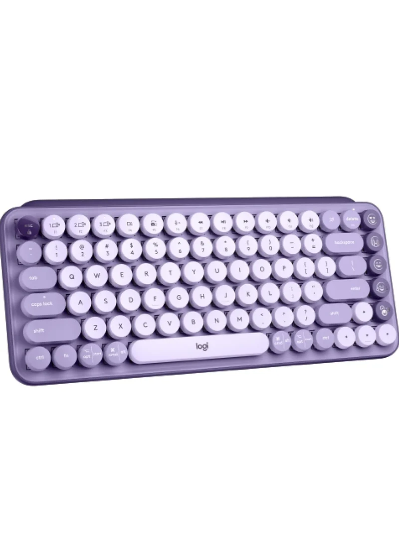 Logitech POP Keys Mechanical Wireless Keyboard with Customizable Emoji Keys, Durable Compact Design, Bluetooth or USB Connectivity, Multi-Device, OS Compatible - Cosmos