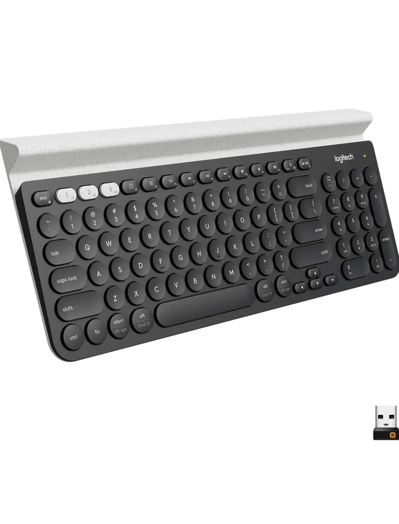Logitech K780 Multi-Device Wireless Keyboard for Computer, Phone and Tablet – FLOW Cross-Computer Control Compatible - Speckles, White