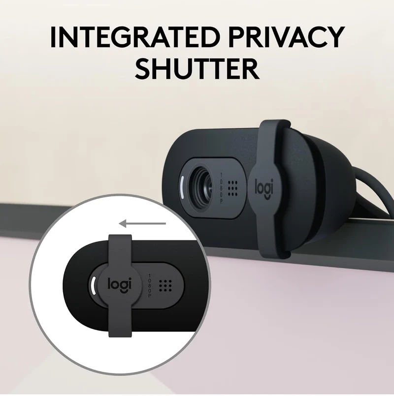 Logitech Brio 101 Full HD 1080p Webcam for Meetings, Streaming, Desktop, Laptop, PC - Built-in Mic, Shutter, USB-A, Teams, Zoom - Black