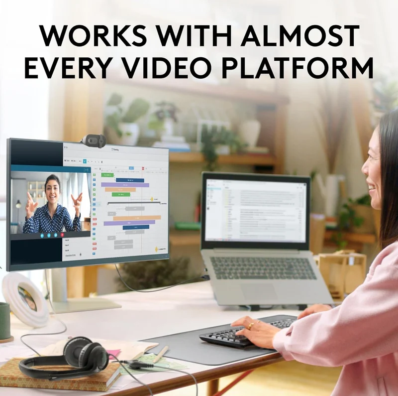 Logitech Brio 101 Full HD 1080p Webcam for Meetings, Streaming, Desktop, Laptop, PC - Built-in Mic, Shutter, USB-A, Teams, Zoom - Black
