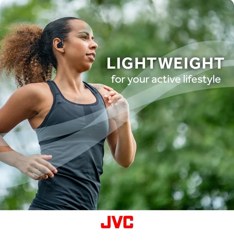 JVC nearphones Open Ear True Wireless Headphones with Pivot Motion Mecanism, 16mm Large Drivers Sound, Single Ear use, BT 5.4, Long Battery Life (up to 26 Hours) - HANP40TB (Black)
