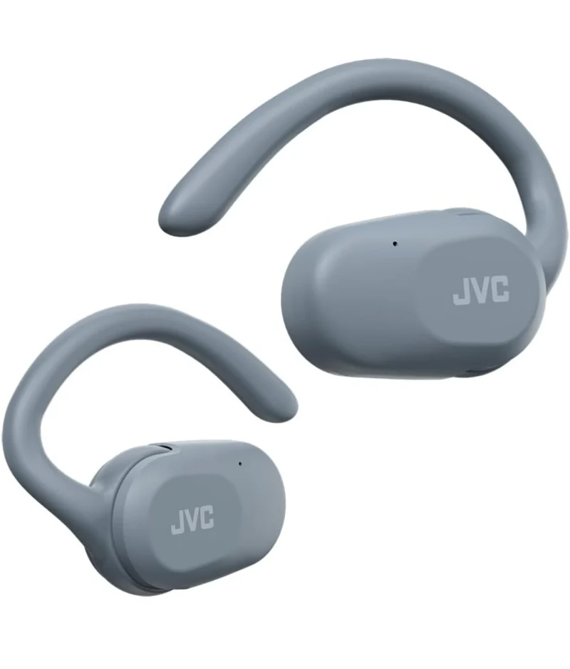 JVC nearphones Open Ear True Wireless Headphones with Pivot Motion Mecanism, 16mm Large Drivers Sound, Single Ear use, BT 5.4, Long Battery Life (up to 26 Hours) - HANP40TA (Blue)