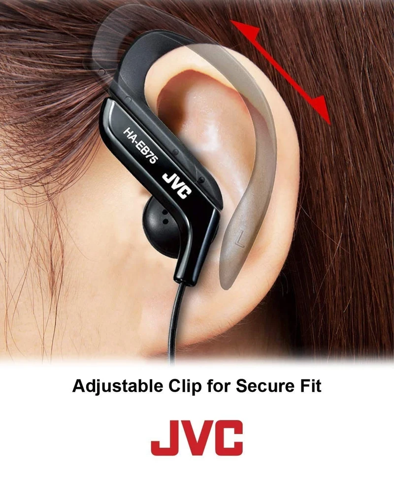 JVC, HA-EB75-AN-U Adjustable Sport Clip Earphones (Blue)