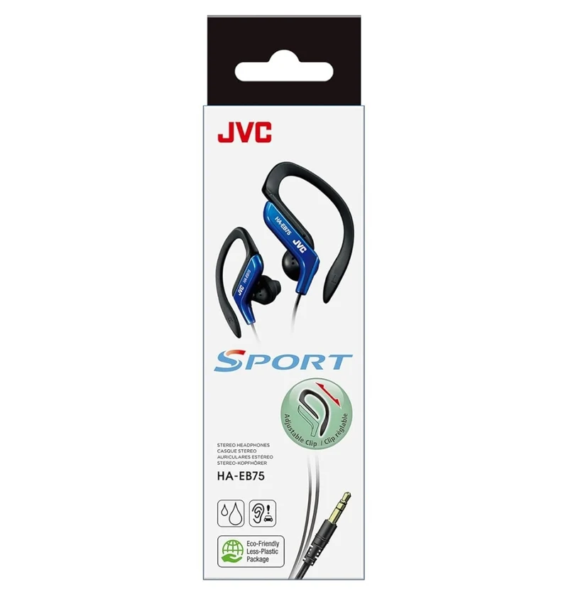 JVC, HA-EB75-AN-U Adjustable Sport Clip Earphones (Blue)