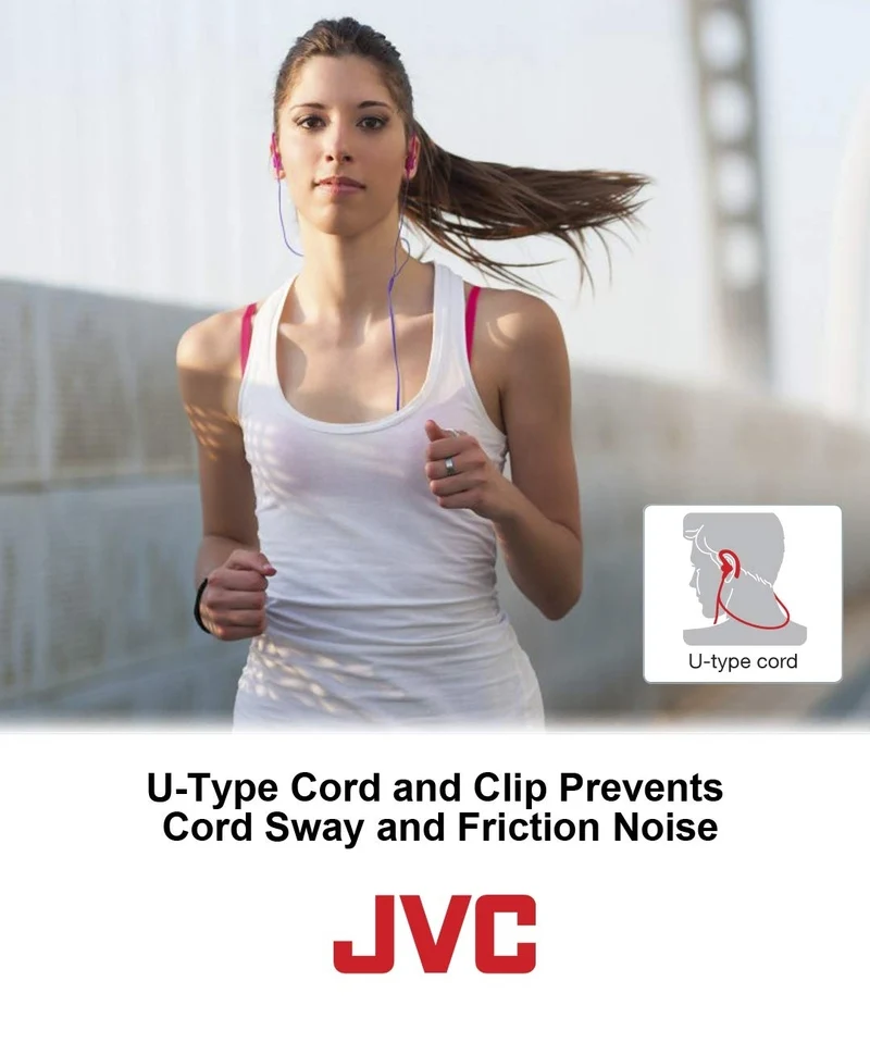 JVC HAECX20A Sports Clip Inner Ear Headphones, Blue