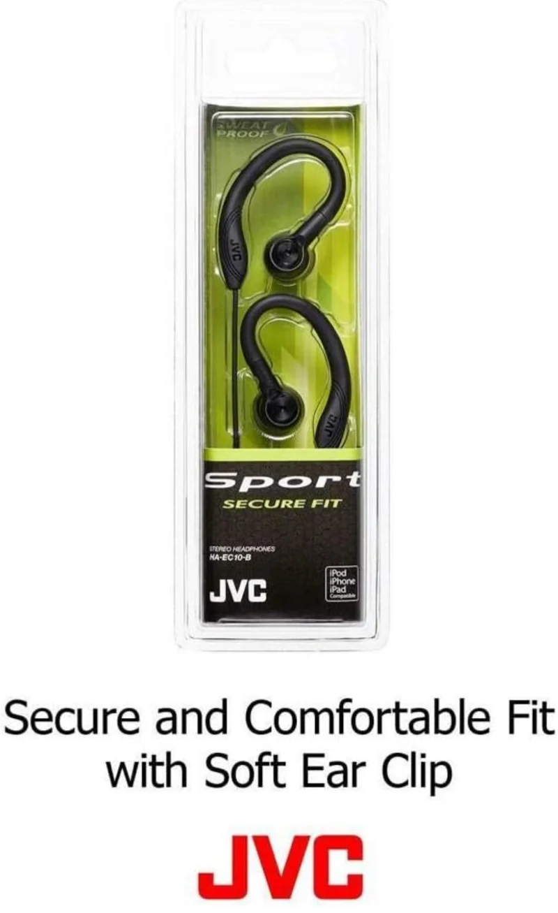 JVC Earclip Earbud Sport Earbud Earclip Black (HAEC10B) (HA-EC10B)