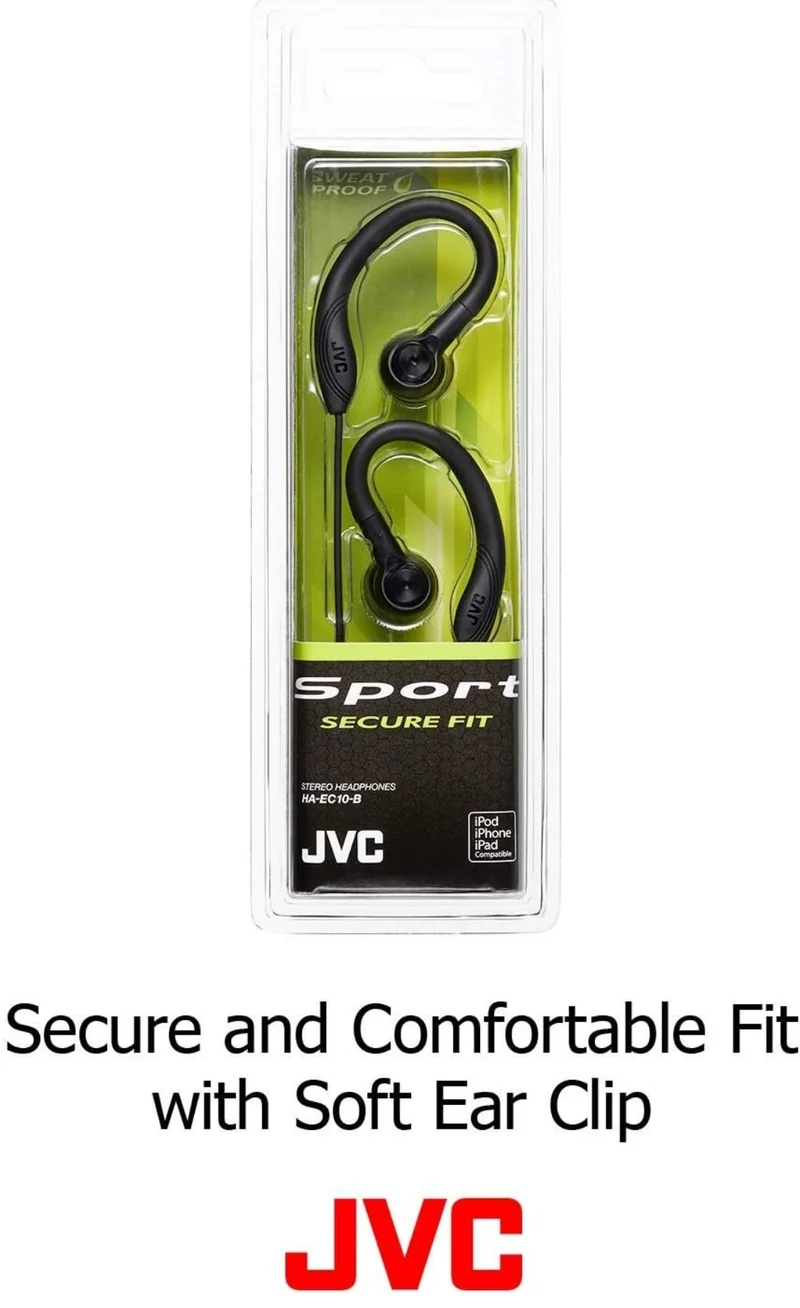 JVC Earclip Earbud Sport Earbud Earclip Black (HAEC10B) (HA-EC10B)