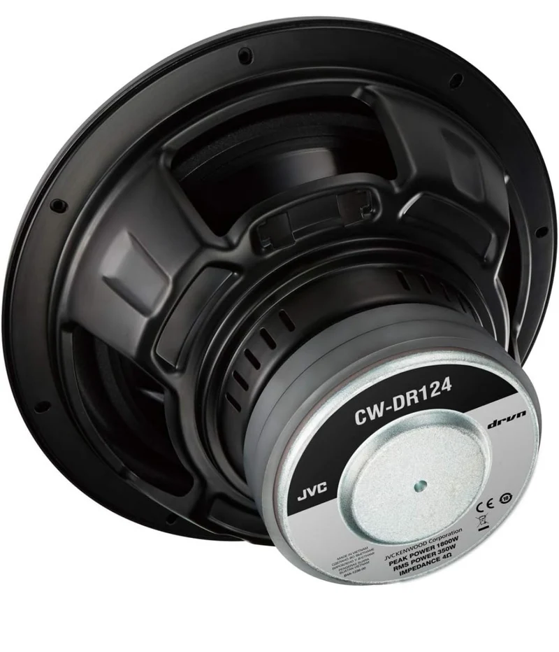 JVC CW-DR124 DRVN 12" 4-ohm 350 Watt Car Audio Subwoofer- Single (Black)