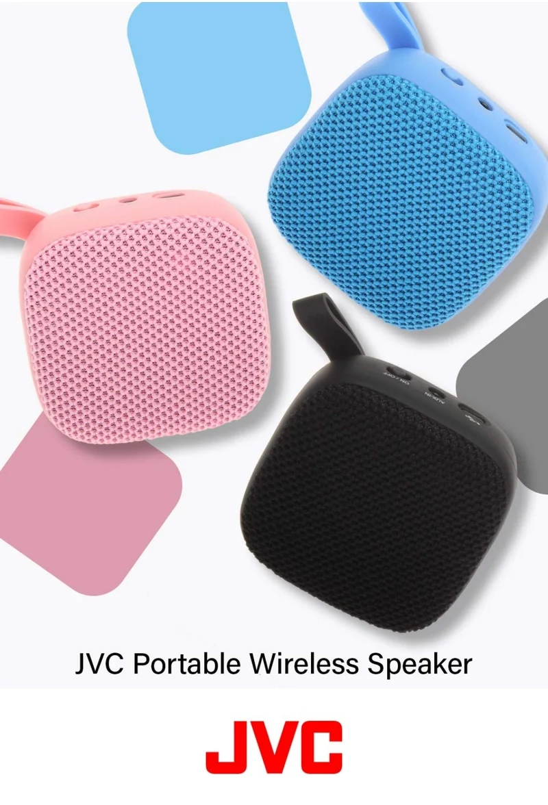 JVC Portable Wireless Speaker with Surround Sound, Bluetooth 5.0, 7-Hour Battery Life - SPSA1BTB (Black)