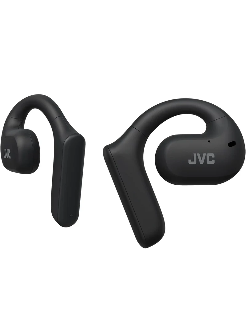 JVC Nearphones Open Ear True Wireless Headphones with 16mm Large Drivers for Powerful Sound, Single Ear use, and Long Battery Life (up to 17 Hours) - HANP35TW (Black)