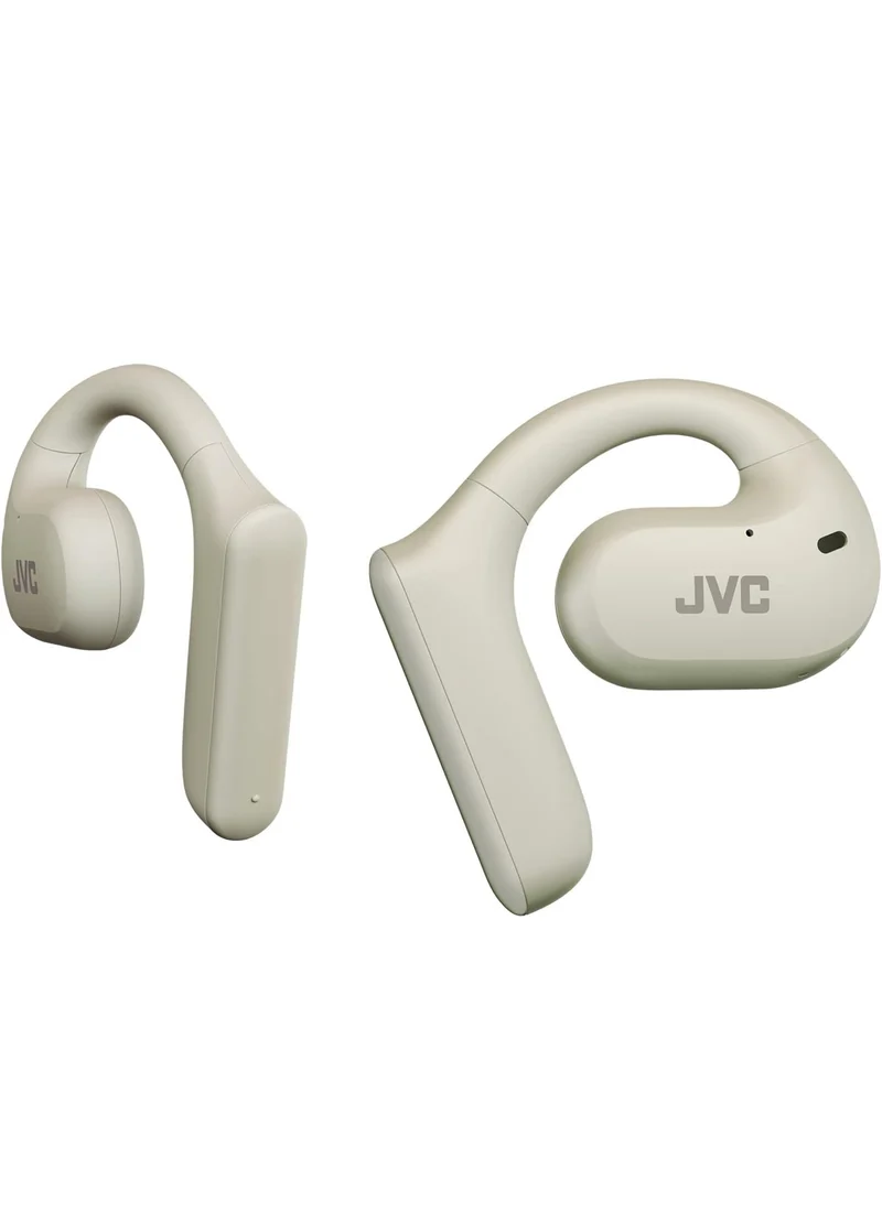 JVC Nearphones Open Ear True Wireless Headphones with 16mm Large Drivers for Powerful Sound, Single Ear use, and Long Battery Life (up to 17 Hours) - HANP35TW (White)