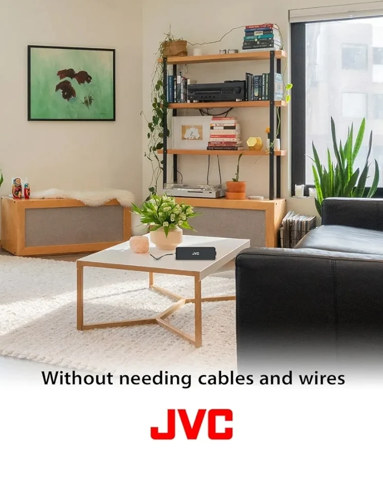 JVC Portable Wireless Speaker with Stereo Sound, Bluetooth 5.0, TWS Stereo Function, Waterproof IPX7, up to 22-Hour Battery Life - SPSQ4BT, Black