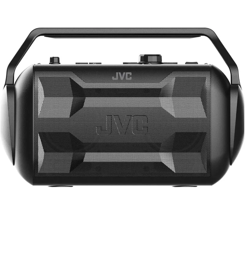 JVC Rover Portable Indoor/Outdoor Bluetooth Speaker, 30 Watts Powerful Sound, 30 Hours Battery, IPX4 Water Resistant, USB Port and Microphone/Guitar Input - XSS521PB (Black)