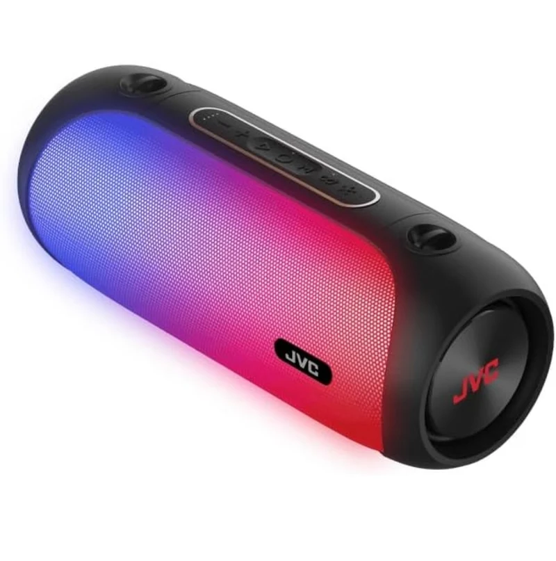 JVC Illuminated Portable Wireless Speaker with 30W max outputs, Dynamic Sound, Bluetooth 5.0, TWS Capability, USB-C, AUX in, up to 6-Hour Battery Life - SPPA7BTB (Black)