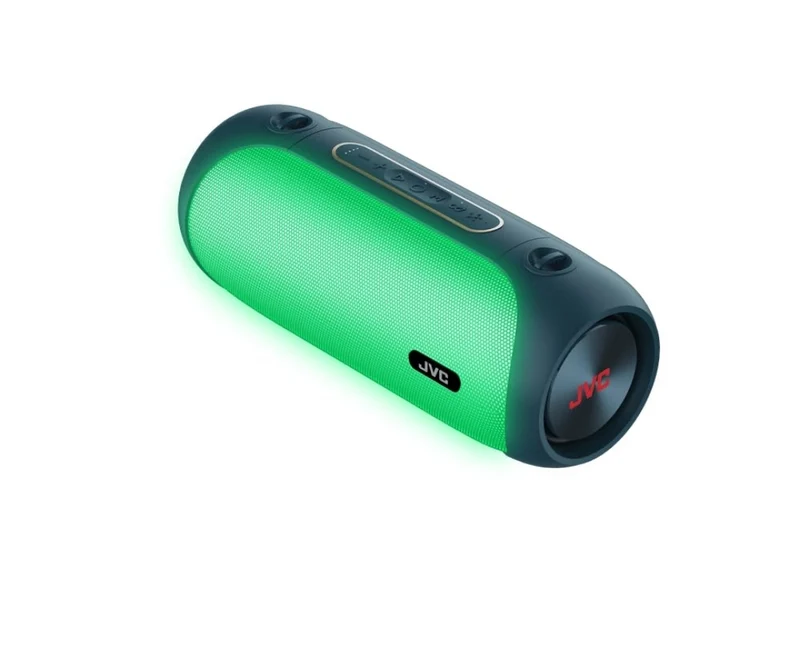 JVC Illuminated Portable Wireless Speaker with 30W max outputs, Dynamic Sound, Bluetooth 5.0, TWS Capability, USB-C, AUX in, up to 6-Hour Battery Life - SPPA7BTA (Navy)