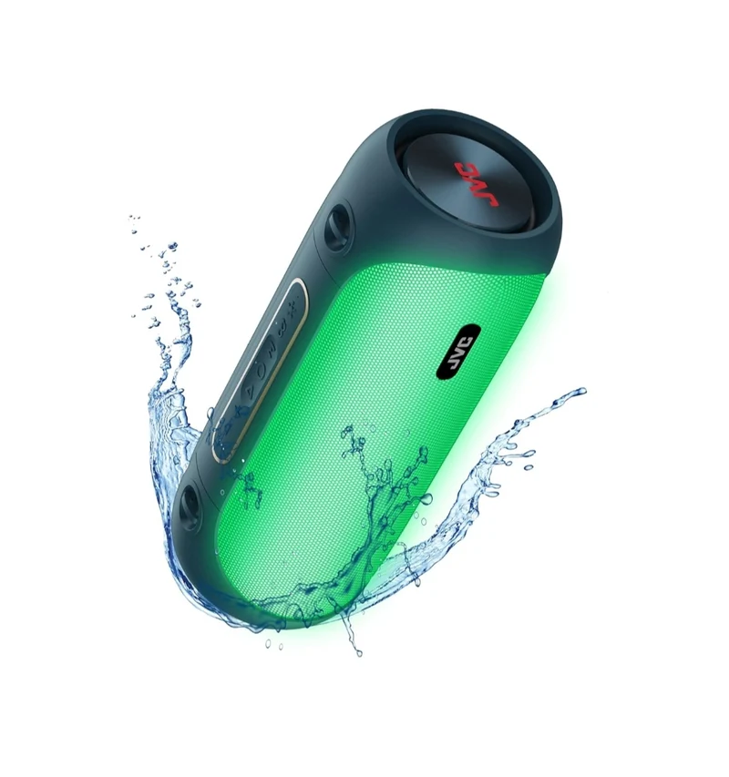 JVC Illuminated Portable Wireless Speaker with 30W max outputs, Dynamic Sound, Bluetooth 5.0, TWS Capability, USB-C, AUX in, up to 6-Hour Battery Life - SPPA7BTA (Navy)