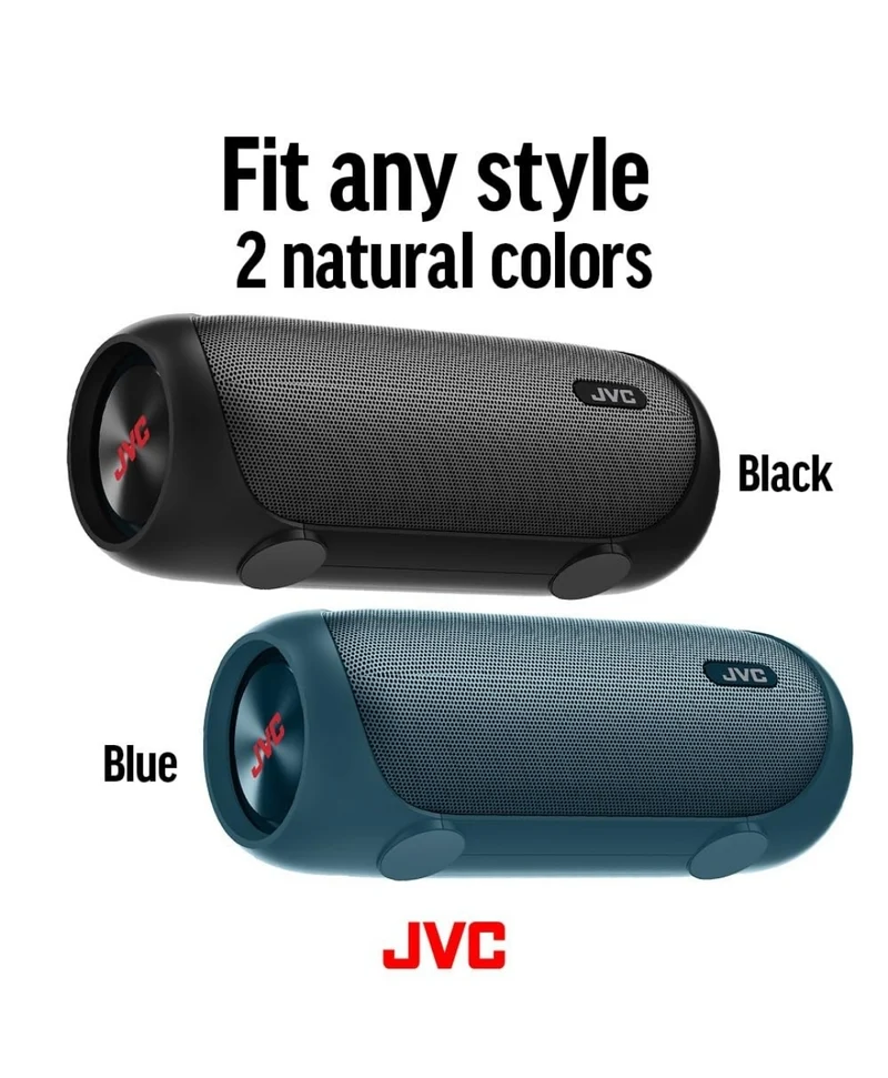JVC Illuminated Portable Wireless Speaker with 30W max outputs, Dynamic Sound, Bluetooth 5.0, TWS Capability, USB-C, AUX in, up to 6-Hour Battery Life - SPPA7BTA (Navy)