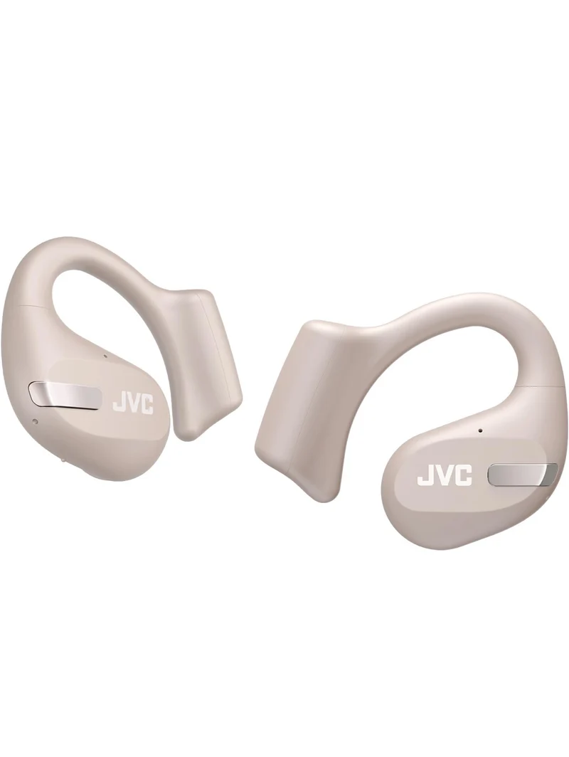 JVC New Nearphones Open Ear True Wireless Headphones with 16mm Large Drivers for Powerful Sound, Single Ear use, Compact Size, and Long Battery Life (up to 38 Hours) - HANP50TC (Beige)