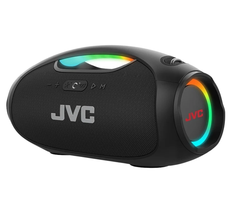 JVC Portable Wireless Bluetooth Speaker - 120W with Dual Woofer Deep Bass, RGB Lighting, Indoor/Outdoor Boombox, Bluetooth 5.3, IPX6 Water Resistant, USB-C, 11-Hr Playtime, 2 Sound Modes - SP-PA15BT