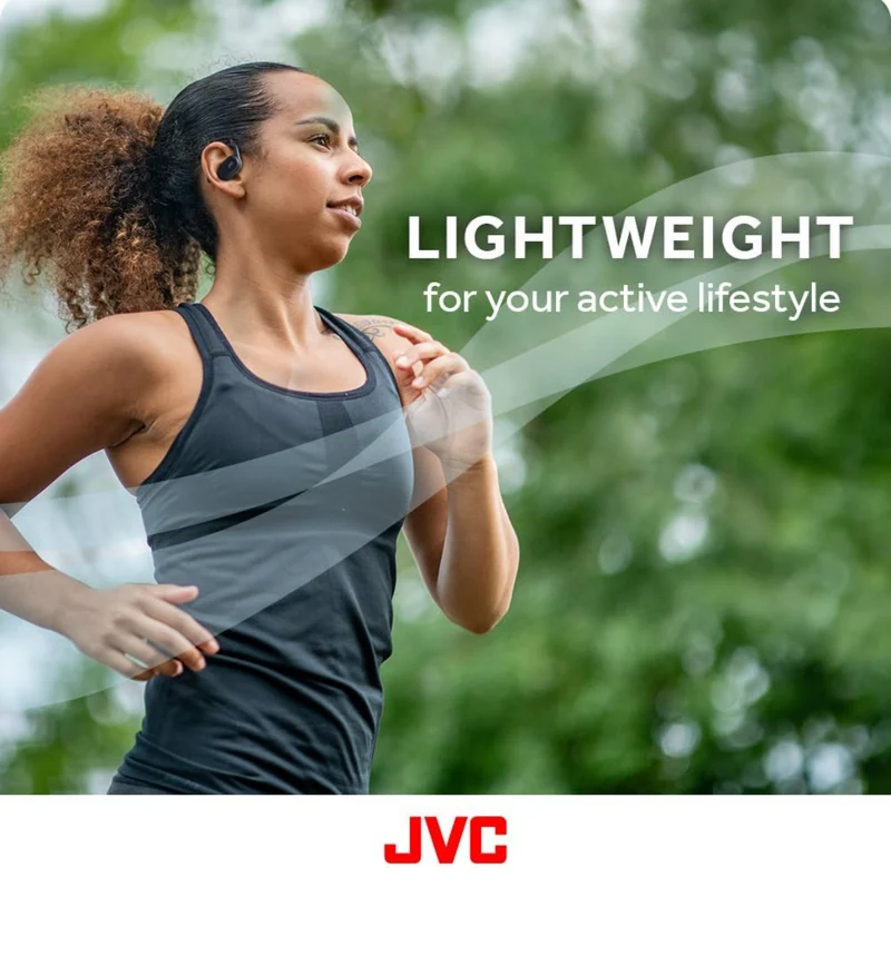 JVC nearphones Open Ear True Wireless Headphones with Pivot Motion Mecanism, 16mm Large Drivers Sound, Single Ear use, BT 5.4, Long Battery Life (up to 26 Hours) - HANP40TG (Green)