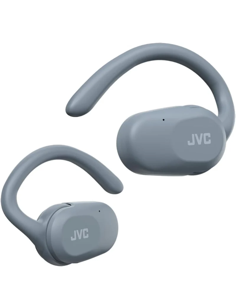 JVC nearphones Open Ear True Wireless Headphones with Pivot Motion Mecanism, 16mm Large Drivers Sound, Single Ear use, BT 5.4, Long Battery Life (up to 26 Hours) - HANP40TA (Blue)