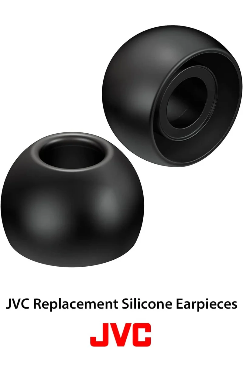 JVC Replacement Silicone Earbuds Earpieces – Set of (6) Ear Tips, Fits Many JVC Models (Medium) - EPFX2MZ (Clear)