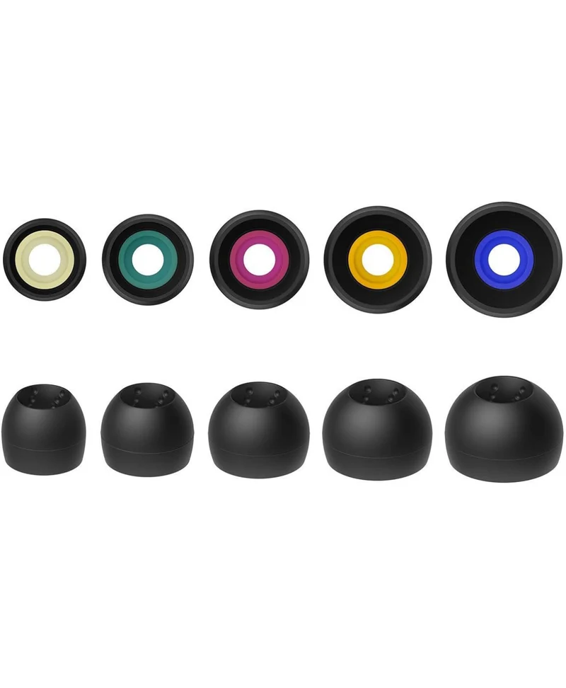 JVC EPFX10 Spiral Dot Earpieces – Set of (4) Ear Tips, Sizes Small Through Large, Fits Many JVC Models (Medium), Black