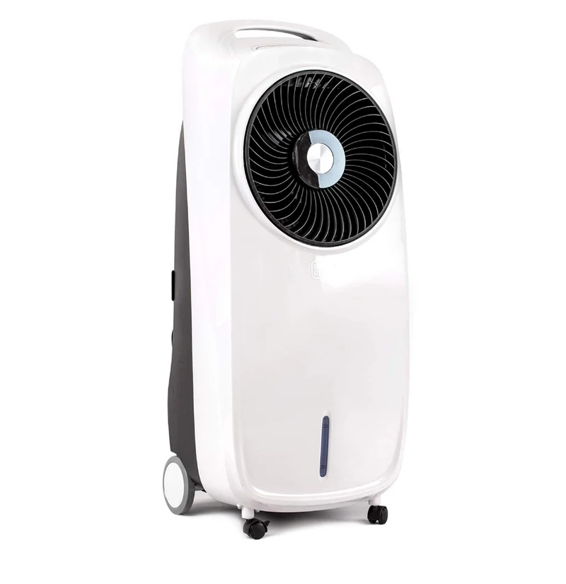 BLACK+DECKER Evaporative Air Cooler - Portable Air Conditioner Cooling Fan with LED Display, Remote Control, 2-Gallon Water Tank - Compact and Lightweight Design, White