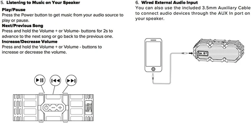 Altec Lansing Jacket H2O 2 - Waterproof Bluetooth Speaker with 3.5mm Aux Port, IP67 Certified & Floats in Water, Compact & Portable Speaker for Travel & Outdoor Use, 8 Hour Playtime