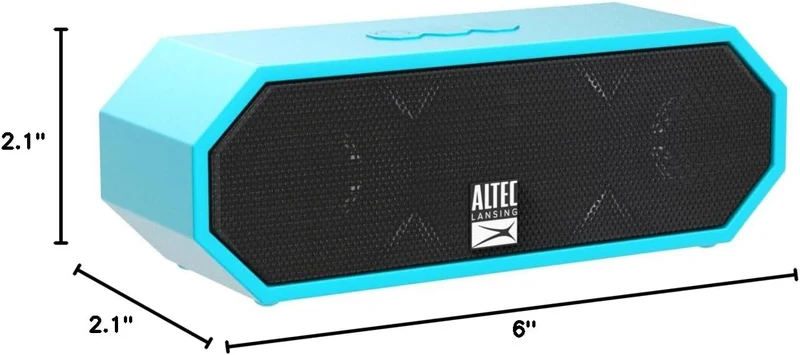 Altec Lansing Jacket H2O 2 - Waterproof Bluetooth Speaker with 3.5mm Aux Port, IP67 Certified & Floats in Water, Compact & Portable Speaker for Travel & Outdoor Use, 8 Hour Playtime