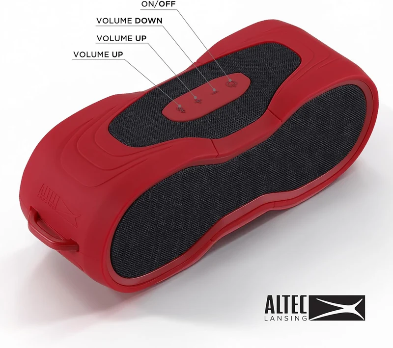 Altec Lansing BoomJacket XL Wireless Bluetooth Speaker, Magnetic Waterproof Speaker, IPX7 Outdoor Speaker with 24H Playtime, Portable Speaker with Carabiner, Mountable, Quick Charge
