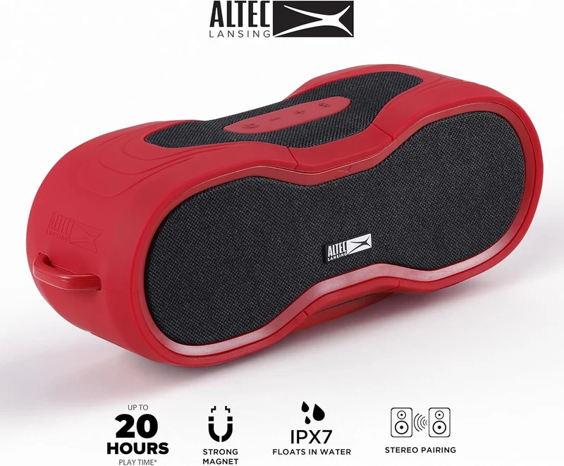 Altec Lansing BoomJacket XL Wireless Bluetooth Speaker, Magnetic Waterproof Speaker, IPX7 Outdoor Speaker with 24H Playtime, Portable Speaker with Carabiner, Mountable, Quick Charge
