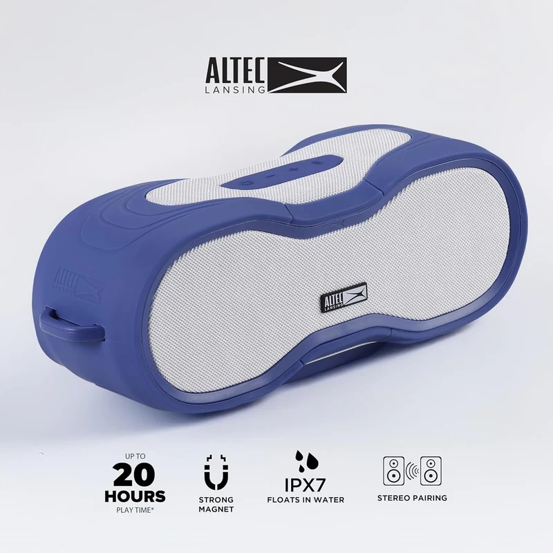 Altec Lansing BoomJacket XL Wireless Bluetooth Speaker, Magnetic Waterproof Speaker, IPX7 Outdoor Speaker with 24H Playtime, Portable Speaker with Carabiner, Mountable, Quick Charge