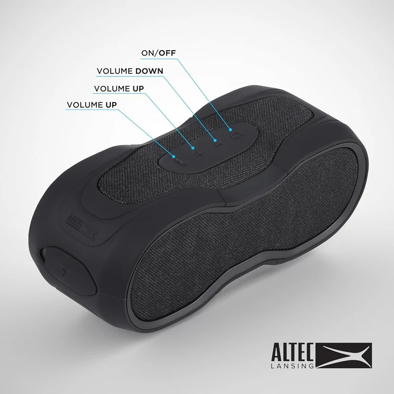Altec Lansing BoomJacket XL Wireless Bluetooth Speaker, Magnetic Waterproof Speaker, IPX7 Outdoor Speaker with 24H Playtime, Portable Speaker with Carabiner, Mountable, Quick Charge