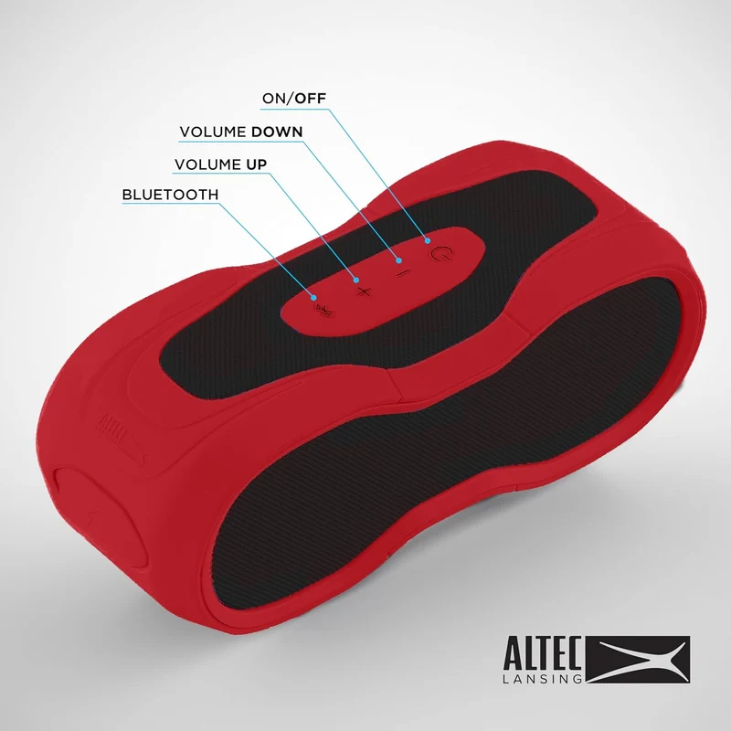 Altec Lansing BoomJacket XL Wireless Bluetooth Speaker, Magnetic Waterproof Speaker, IPX7 Outdoor Speaker with 24H Playtime, Portable Speaker with Carabiner, Mountable, Quick Charge