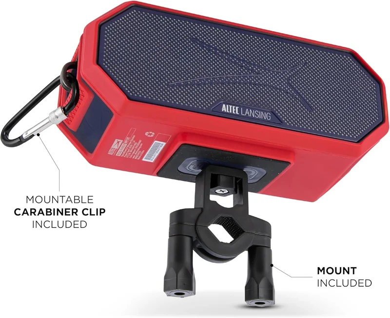 Altec Lansing - Portable Bluetooth Speaker HYDRABLAST 2.0, Waterproof IP67, 20W Output Power, Magnetic Bluetooth Speaker (Boston Red Sox)