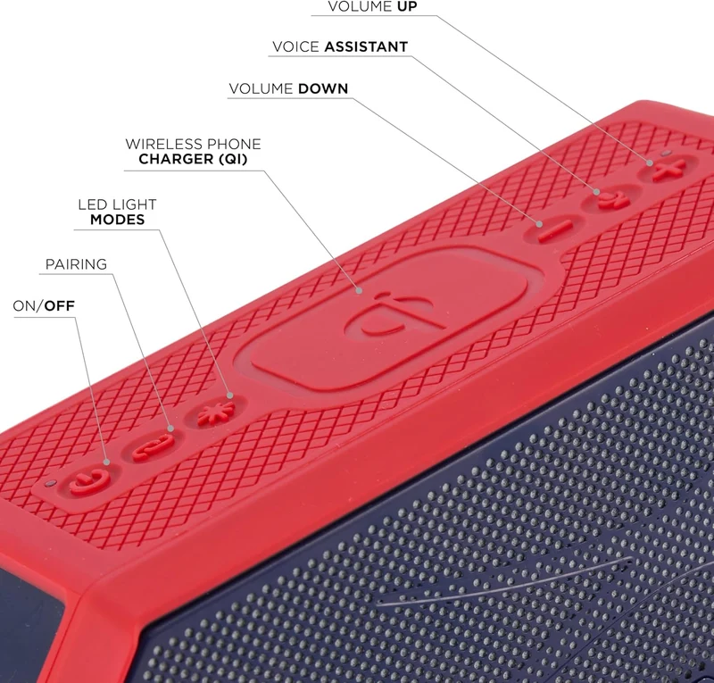 Altec Lansing - Portable Bluetooth Speaker HYDRABLAST 2.0, Waterproof IP67, 20W Output Power, Magnetic Bluetooth Speaker (Boston Red Sox)