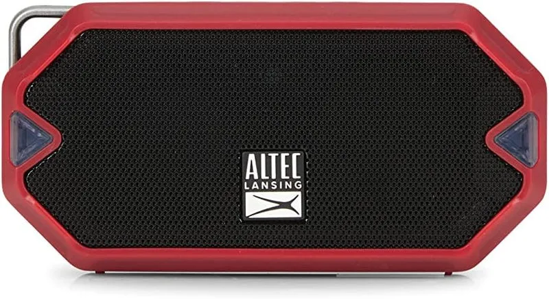 Altec Lansing - HydraMini Wireless Bluetooth Speaker, IP67 Waterproof USB C Rechargeable Battery with 6 Hours Playtime, Compact, Shockproof, Snowproof, Everything Proof (True Red)