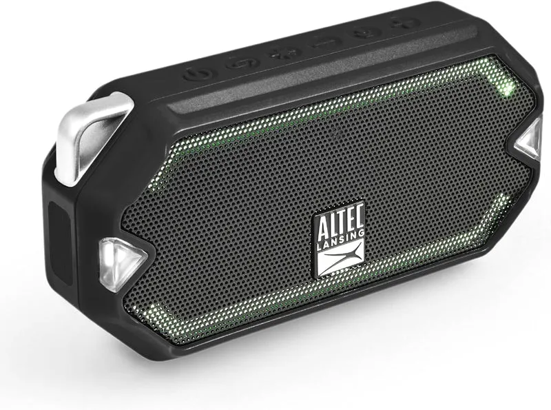 Altec Lansing - HydraMini Wireless Bluetooth Speaker, IP67 Waterproof USB C Rechargeable Battery with 6 Hours Playtime, Compact, Shockproof, Snowproof, Everything Proof (Black)