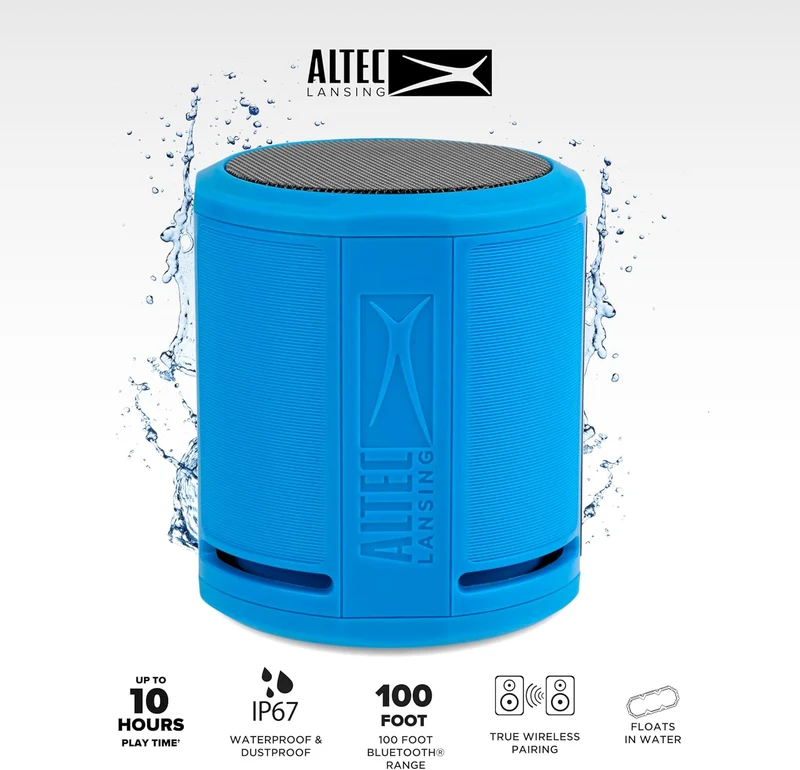 Altec Lansing HydraOrbit - Waterproof Bluetooth Speaker, Lightweight & Portable Speaker for Travel & Outdoor Use, Royal Blue