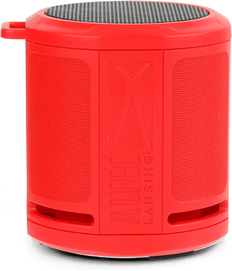 Altec Lansing HydraMicro - Waterproof Bluetooth Speaker, Lightweight & Portable Speaker for Travel & Outdoor Use, Red