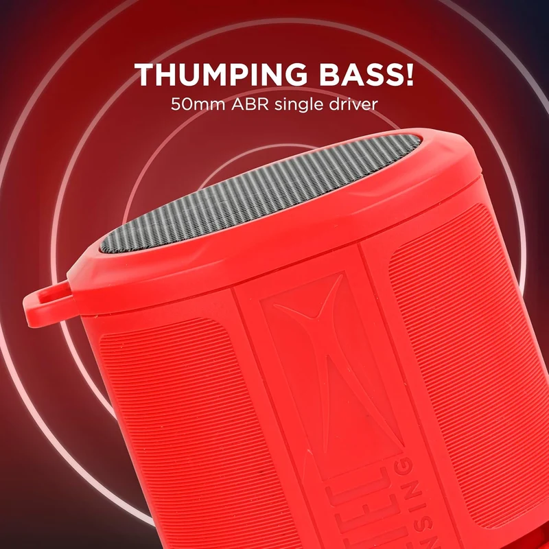 Altec Lansing HydraMicro - Waterproof Bluetooth Speaker, Lightweight & Portable Speaker for Travel & Outdoor Use, Red