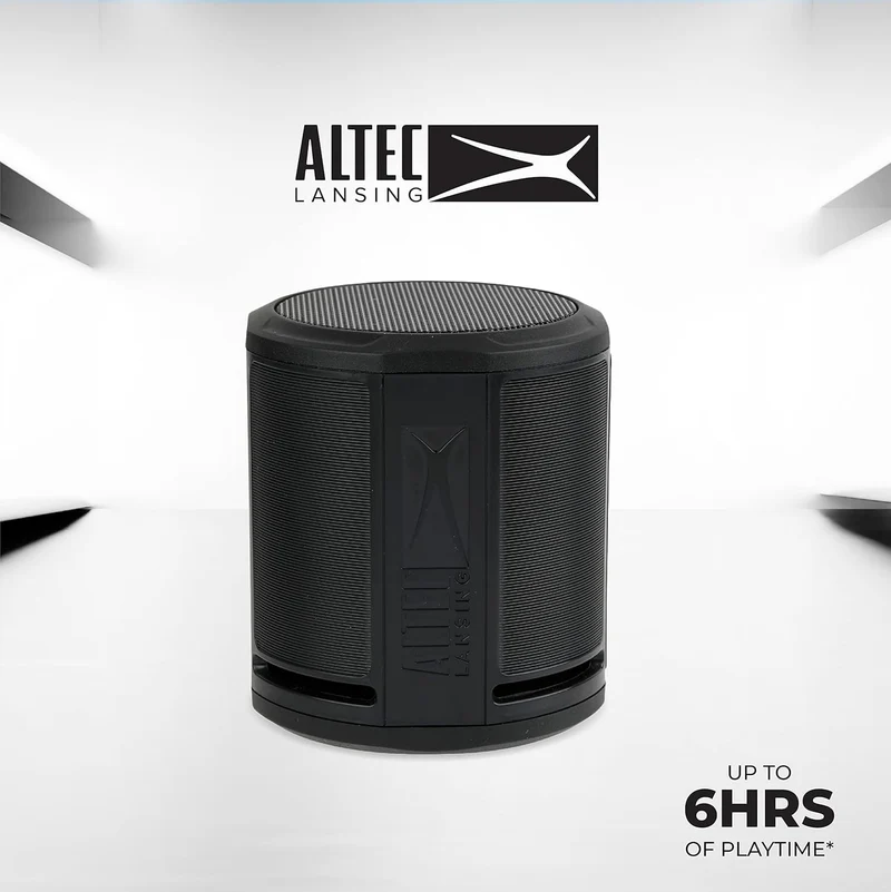 Altec Lansing HydraMicro - Waterproof Bluetooth Speaker, Lightweight & Portable Speaker for Travel & Outdoor Use, Black