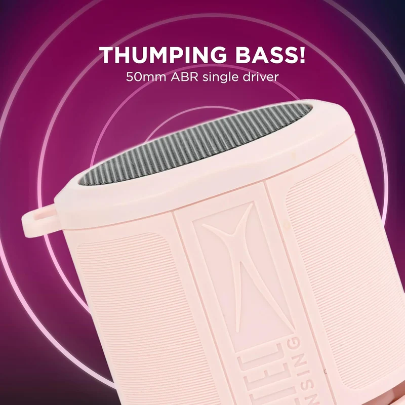 Altec Lansing HydraMicro - Waterproof Bluetooth Speaker, Lightweight & Portable Speaker for Travel & Outdoor Use, Petal Pink