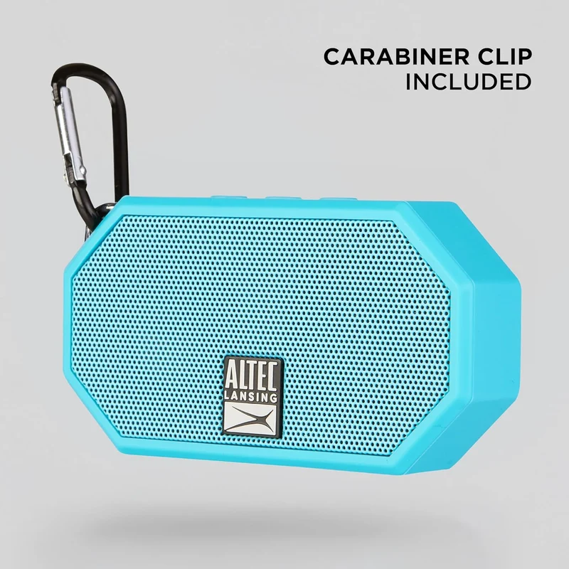 Altec Lansing Mini H2O - Waterproof Bluetooth Speaker, IP67 Certified & Floats in Water, Compact & Portable Speaker for Hiking, Camping, Pool, and Beach,Aqua